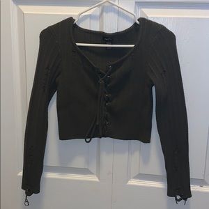 Rue21 Distressed Cropped Long Sleeve